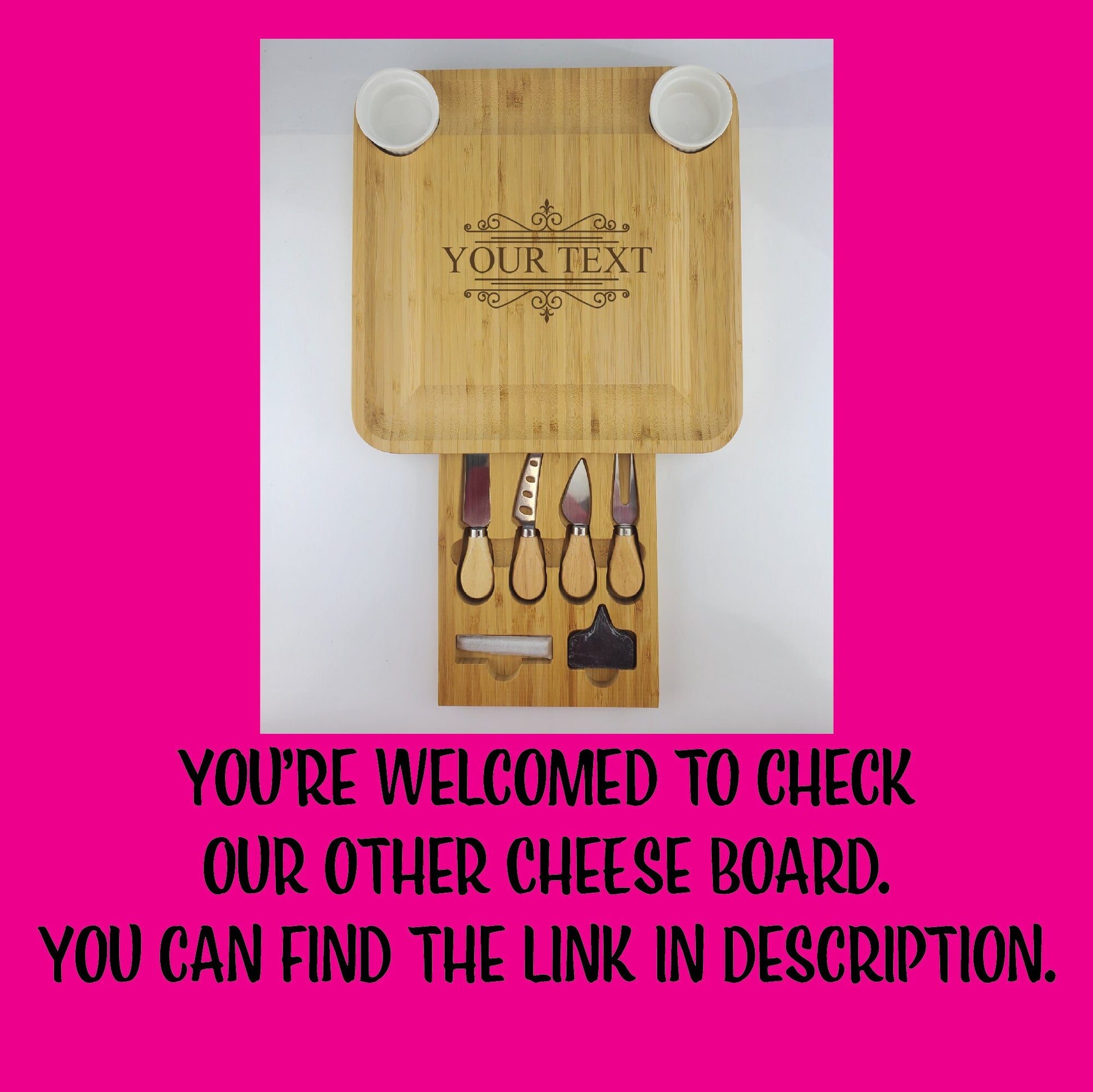 Engraved Charcuterie Board Set with Utensils
