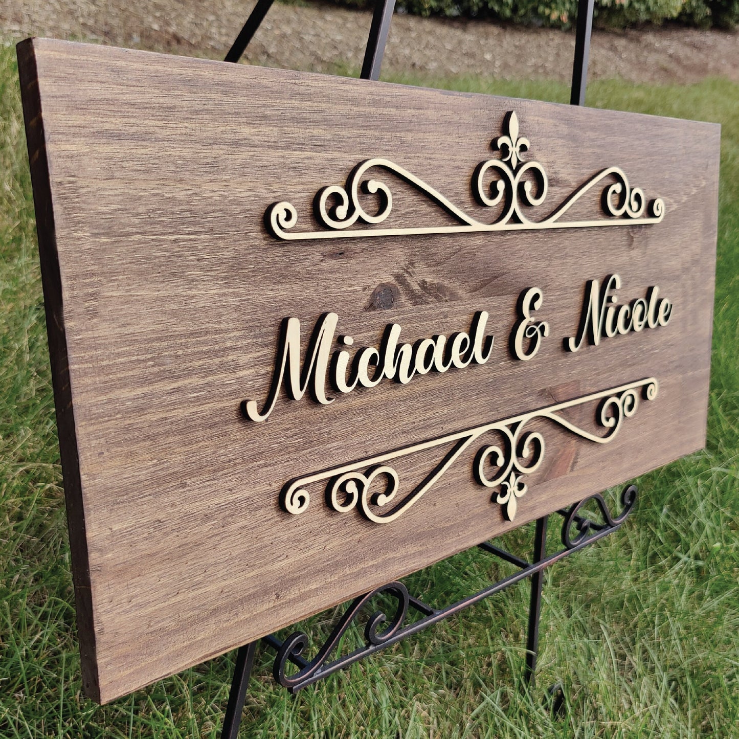 Custom Couple Name Sign, Wooden