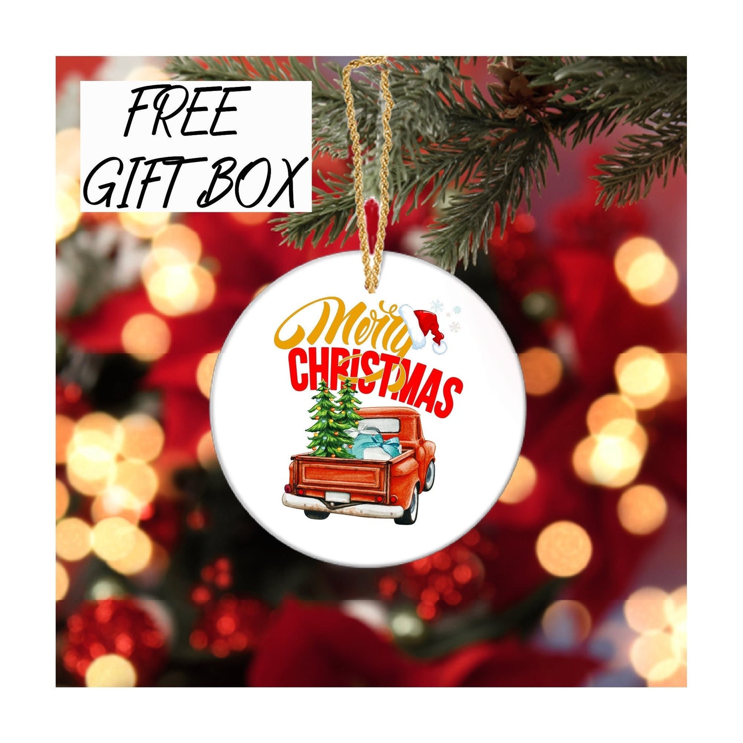 Merry Christmas Truck Ornament 2022