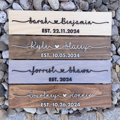 Personalized Couple Name Sign with Established Date