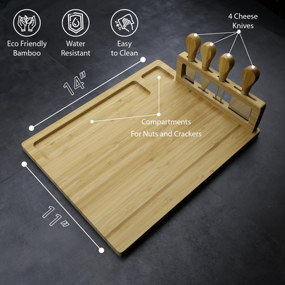 Custom Engraved Charcuterie Board and Utensil Set