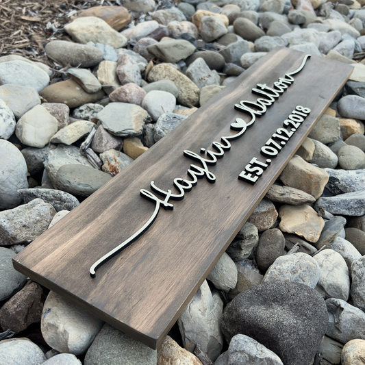 Personalized Couple Name Sign with Established Date