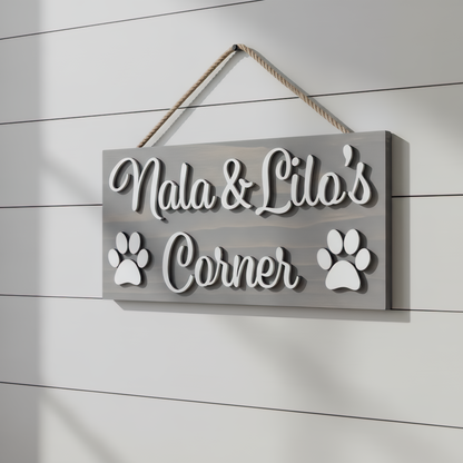 Pet Name Sign with 3D Lettering