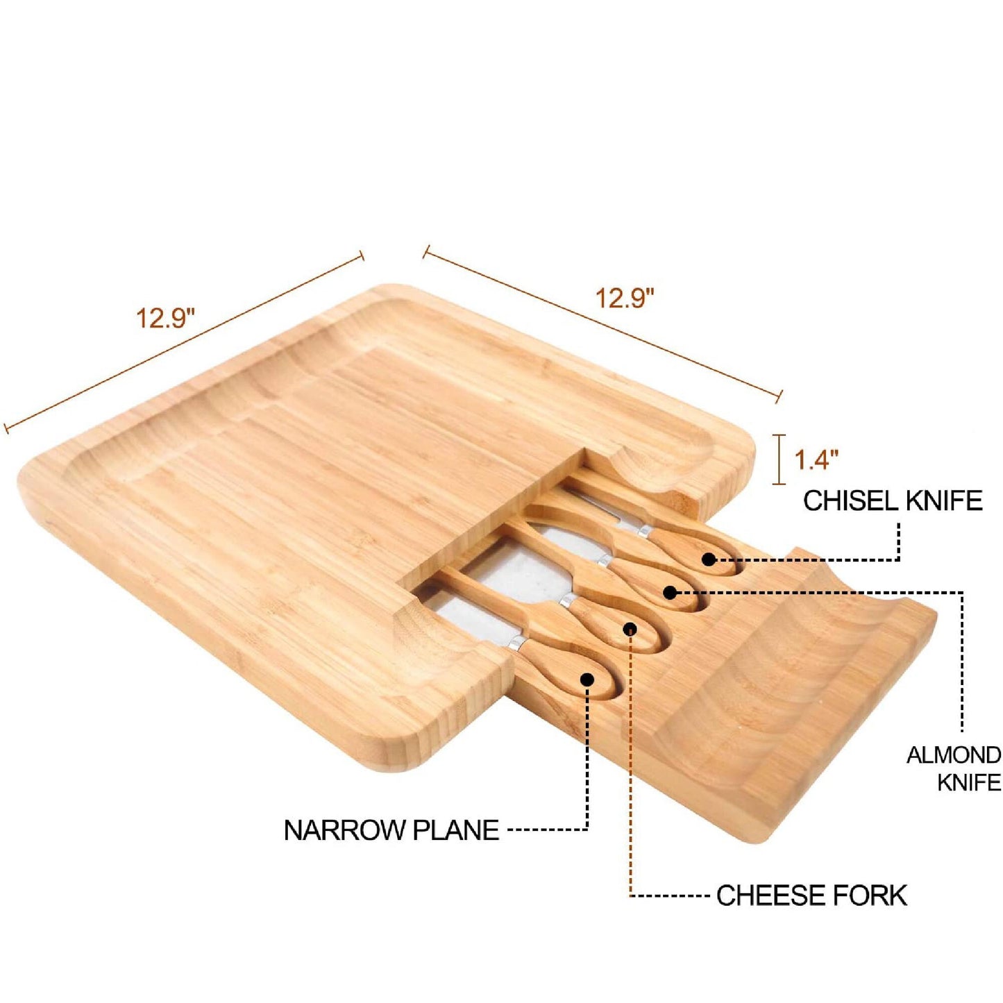 Engraved Charcuterie Board Set with Utensils