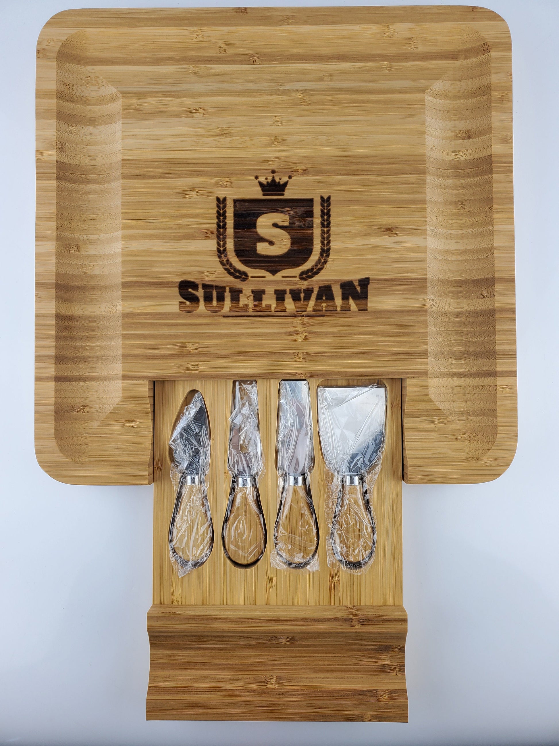 Engraved Charcuterie Board Set with Utensils