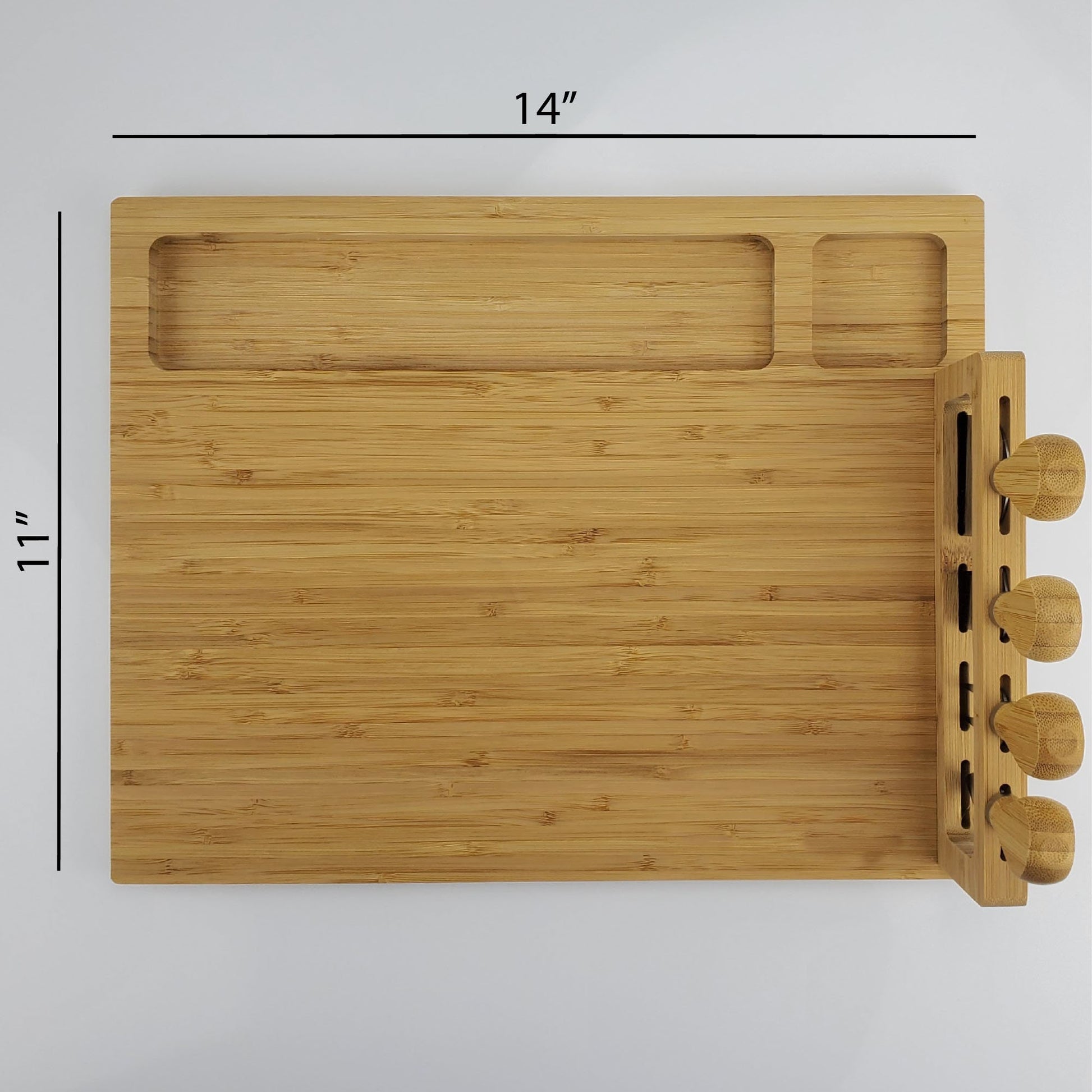 Bamboo Cheese Board Serving Tray and Knife Set