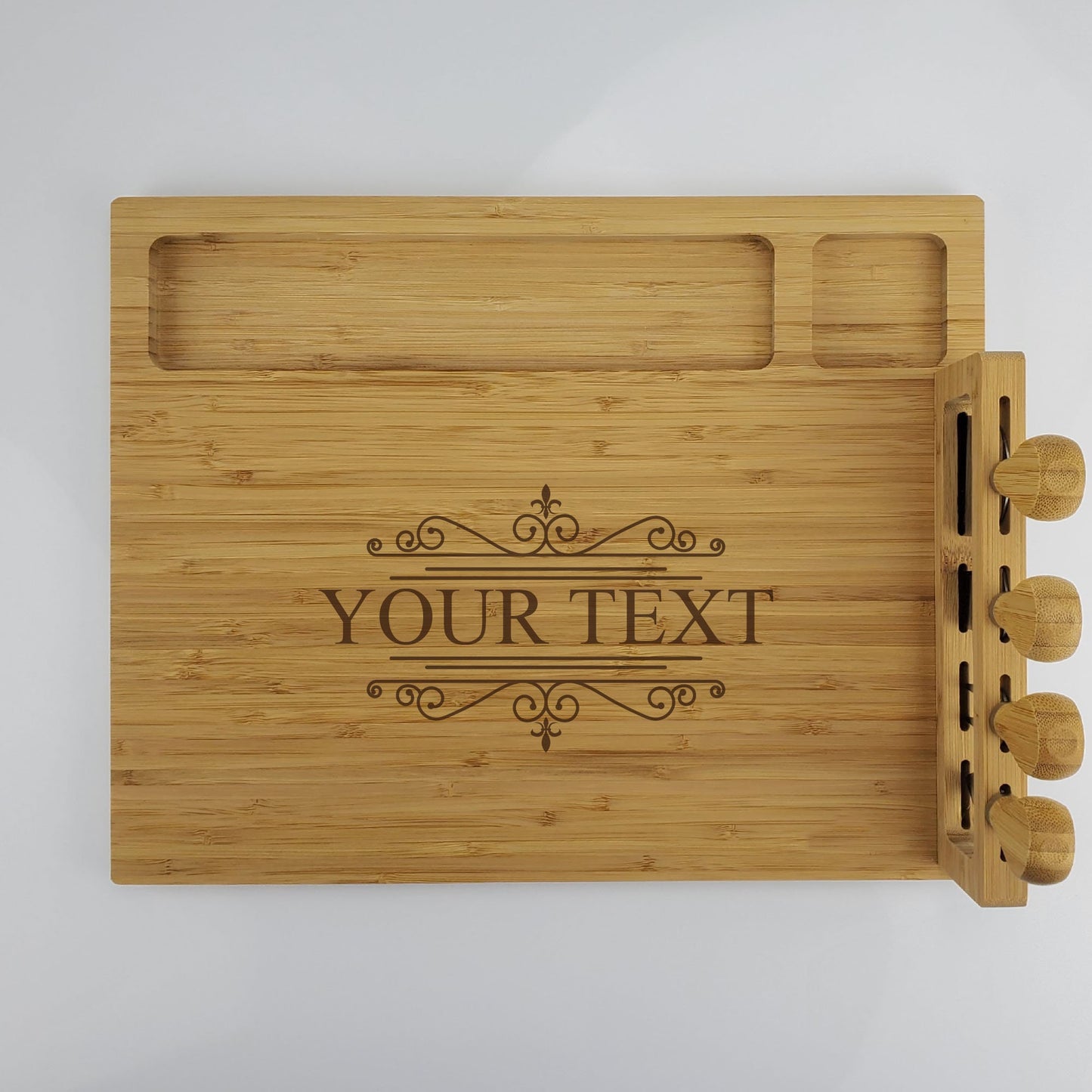 Personalized Charcuterie Board Serving Tray and Knife Set