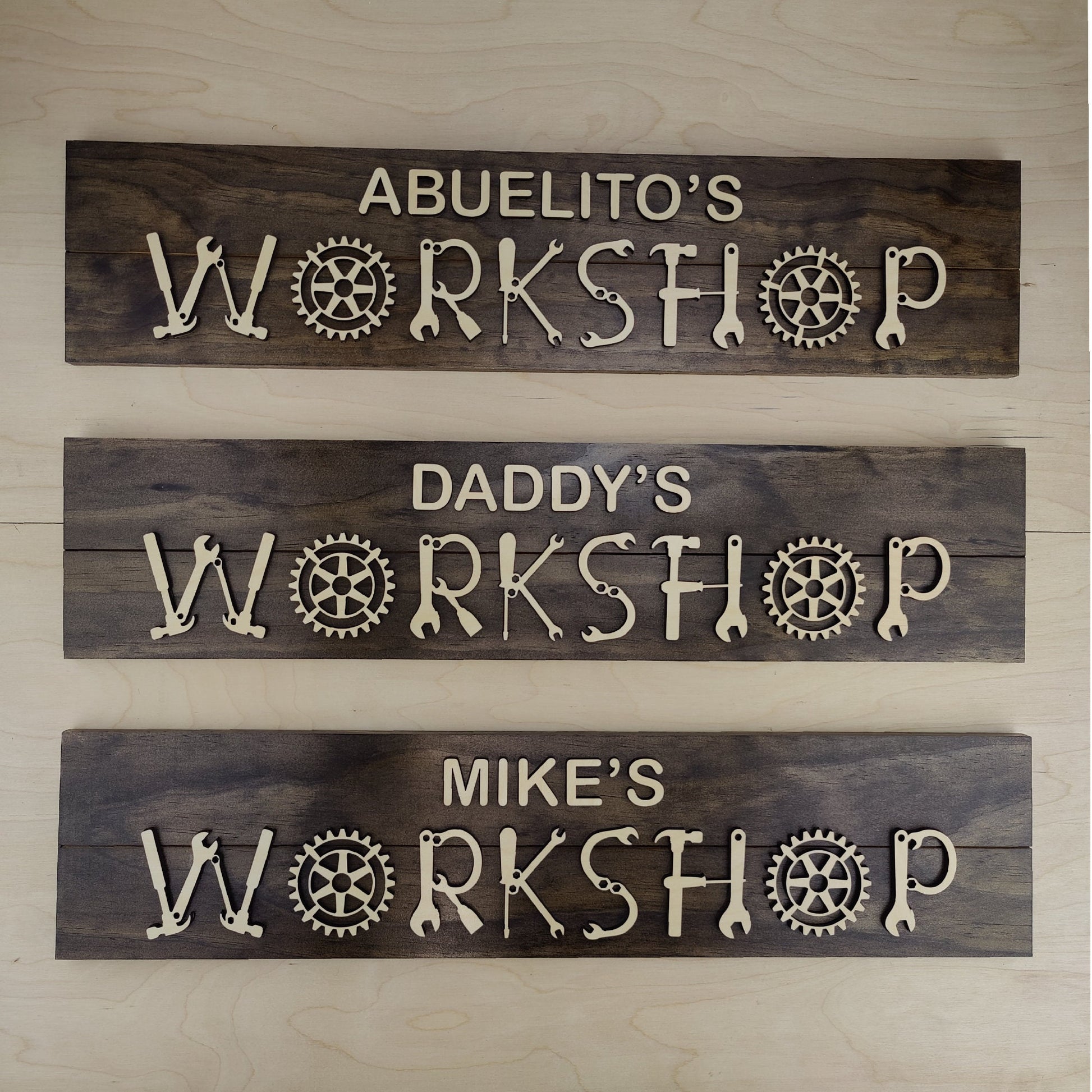 Dad's Workshop Wood Sign