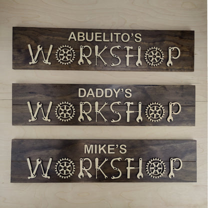 Dad's Workshop Wood Sign