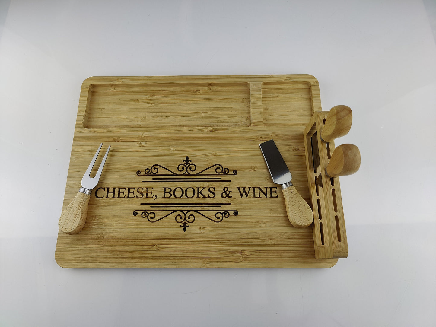 Personalized Charcuterie Board Serving Tray and Knife Set