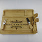 Personalized Bamboo Cheese Board Serving Tray and Knife Set