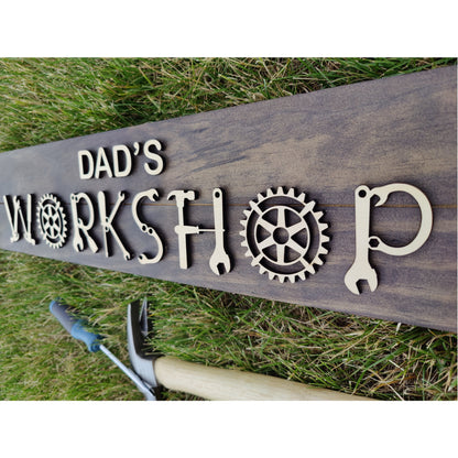 Dad's Workshop Wood Sign