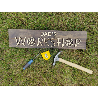 Dad's Workshop Wood Sign