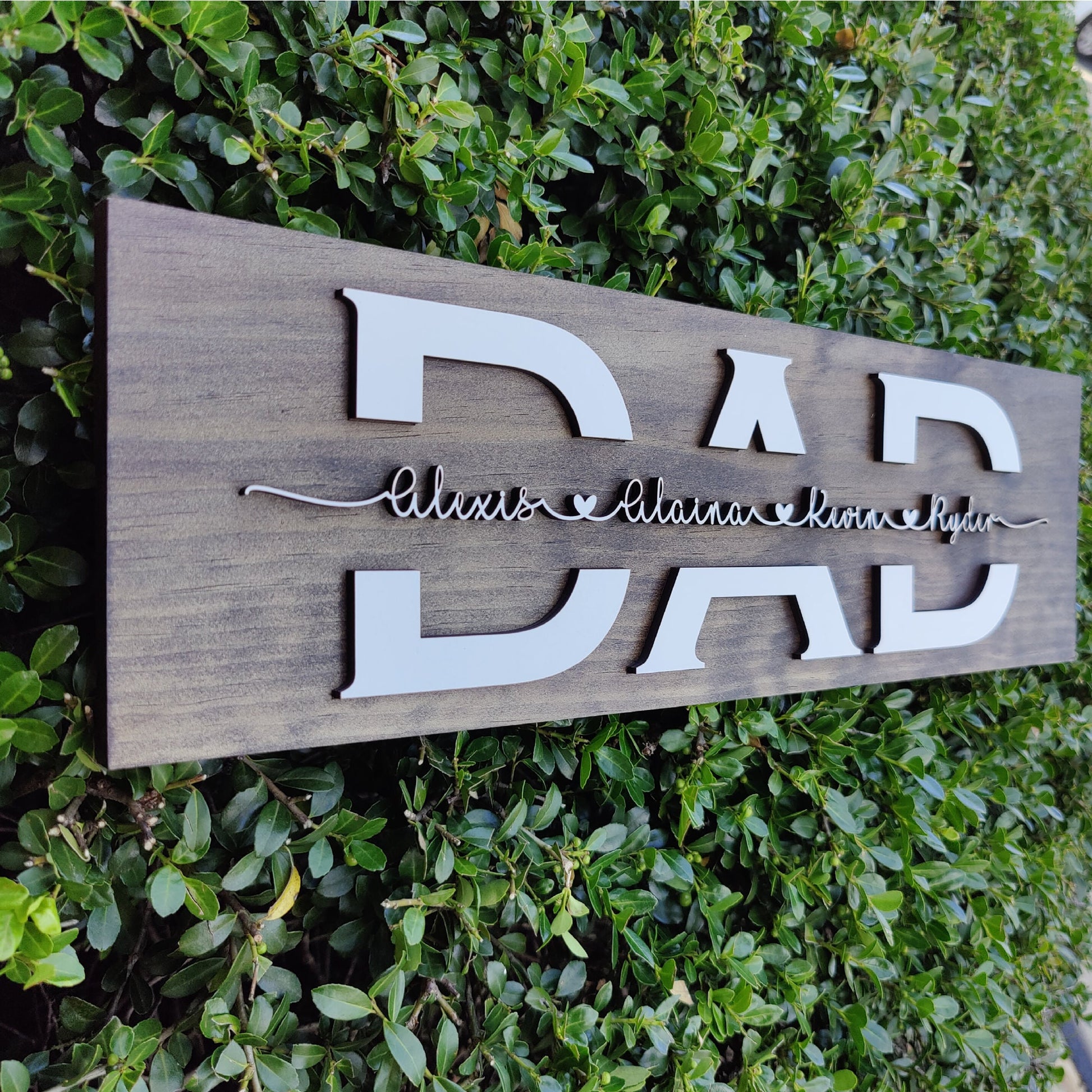 Dad Wood Sign with Kids' Names