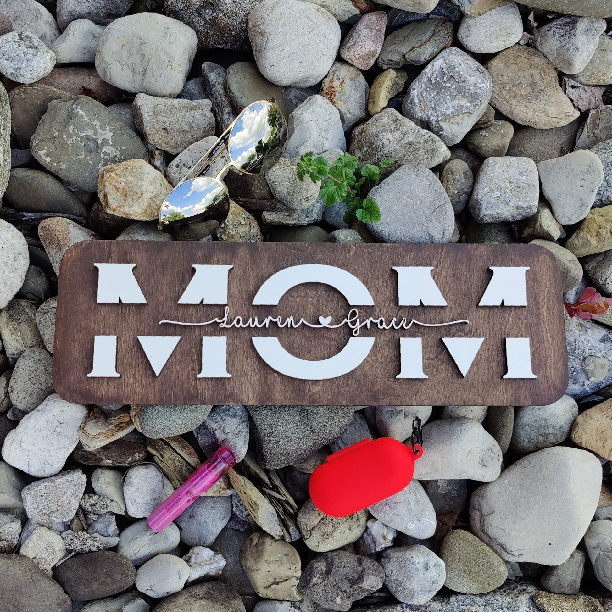 Mom Wood Sign with Kids' Names