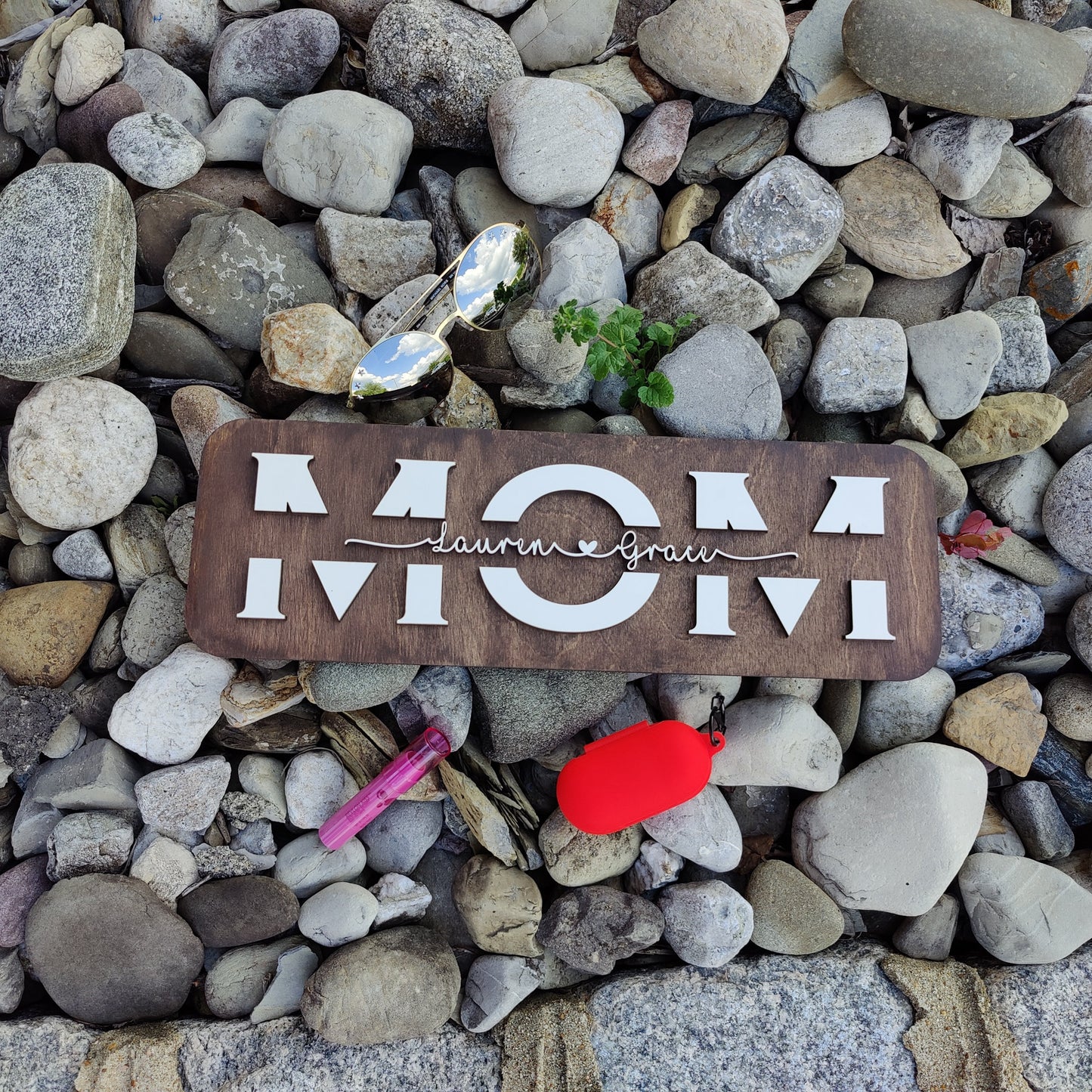 Mom Wood Sign with Kid's Names