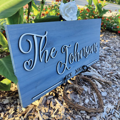 Personalized Wood Last Name Sign