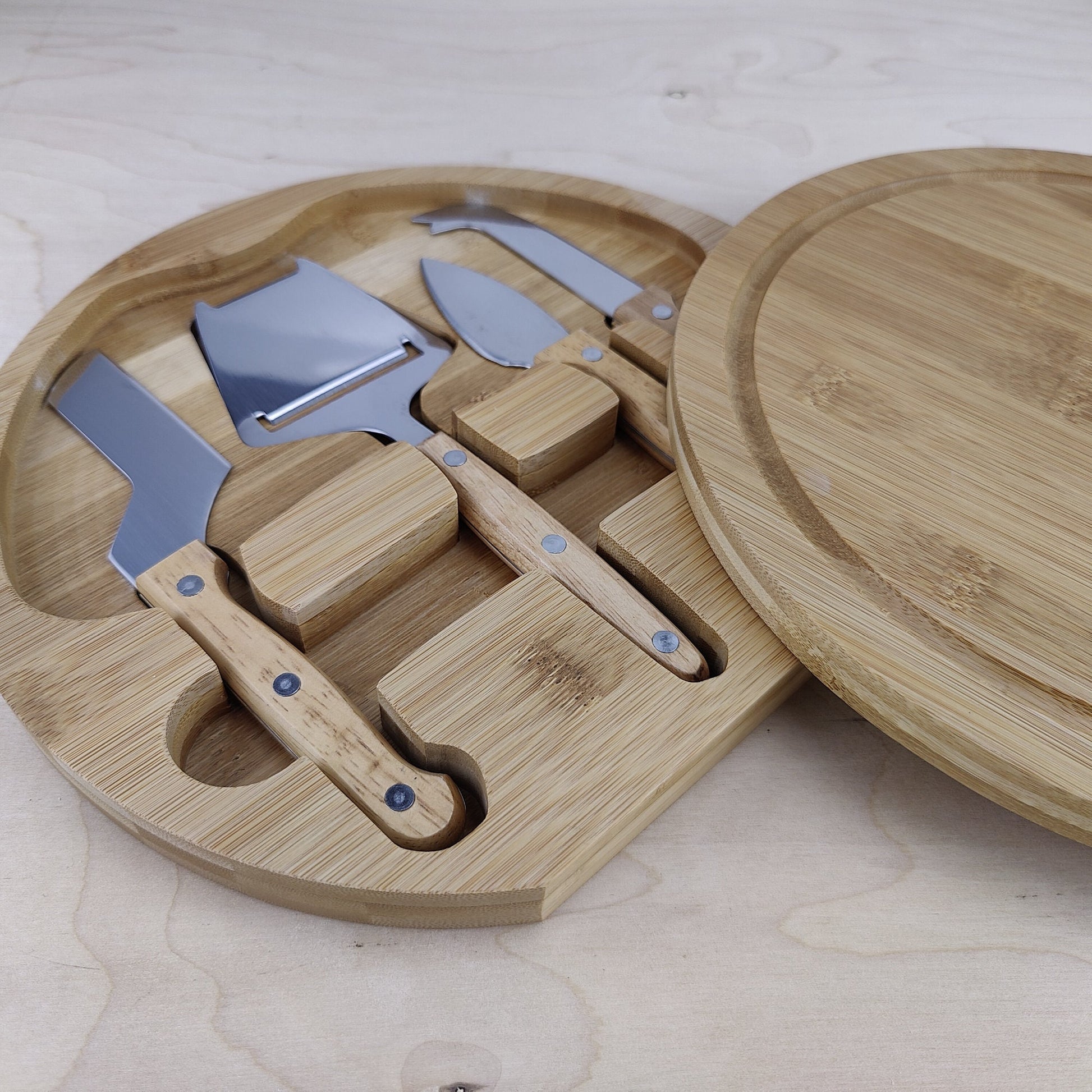 Personalized Cheese Board Serving Tray and Knife Set