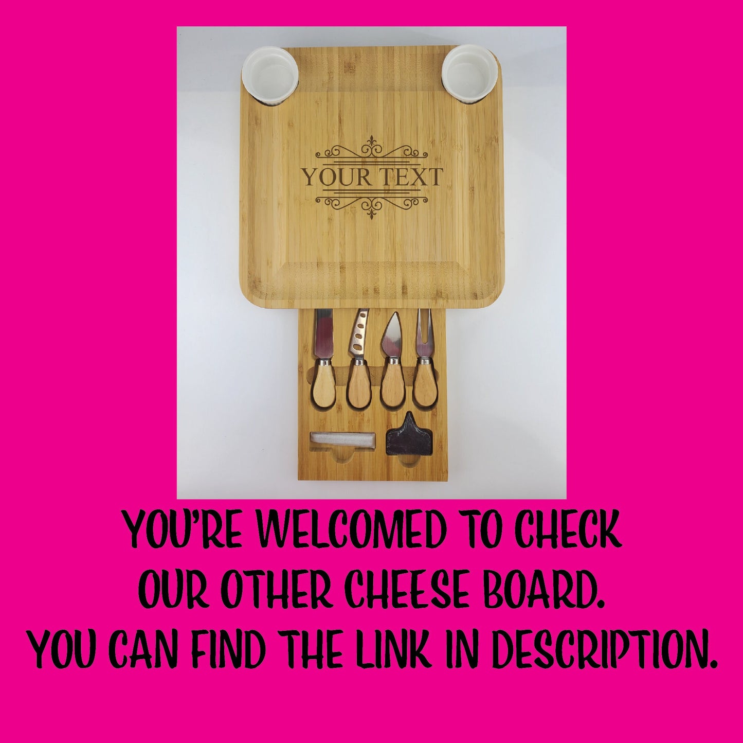 Engraved Charcuterie Board Set with Utensils