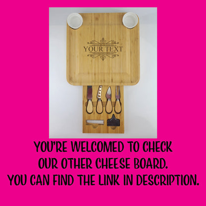 Engraved Charcuterie Board Set with Utensils