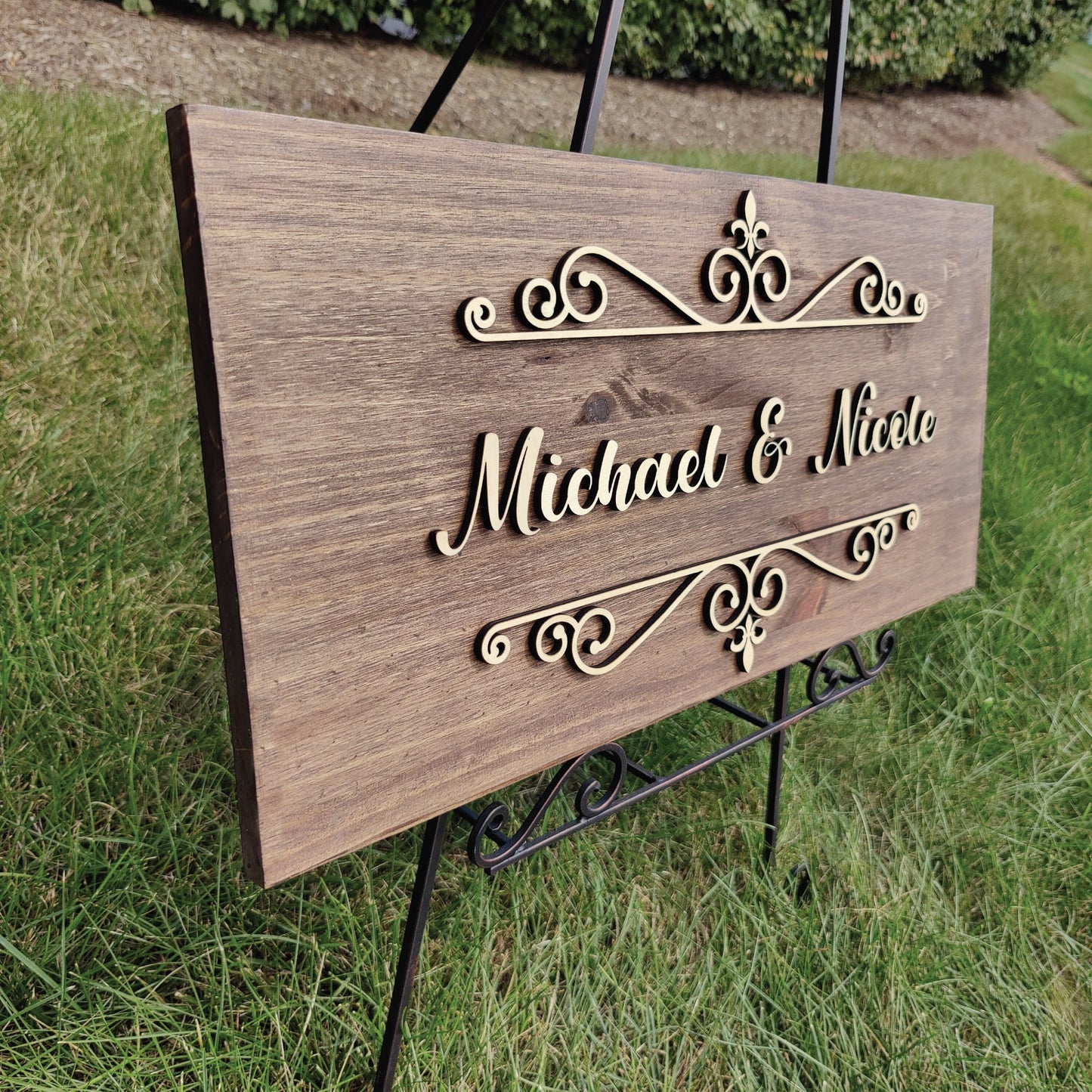 Custom Couple Name Sign, Wooden