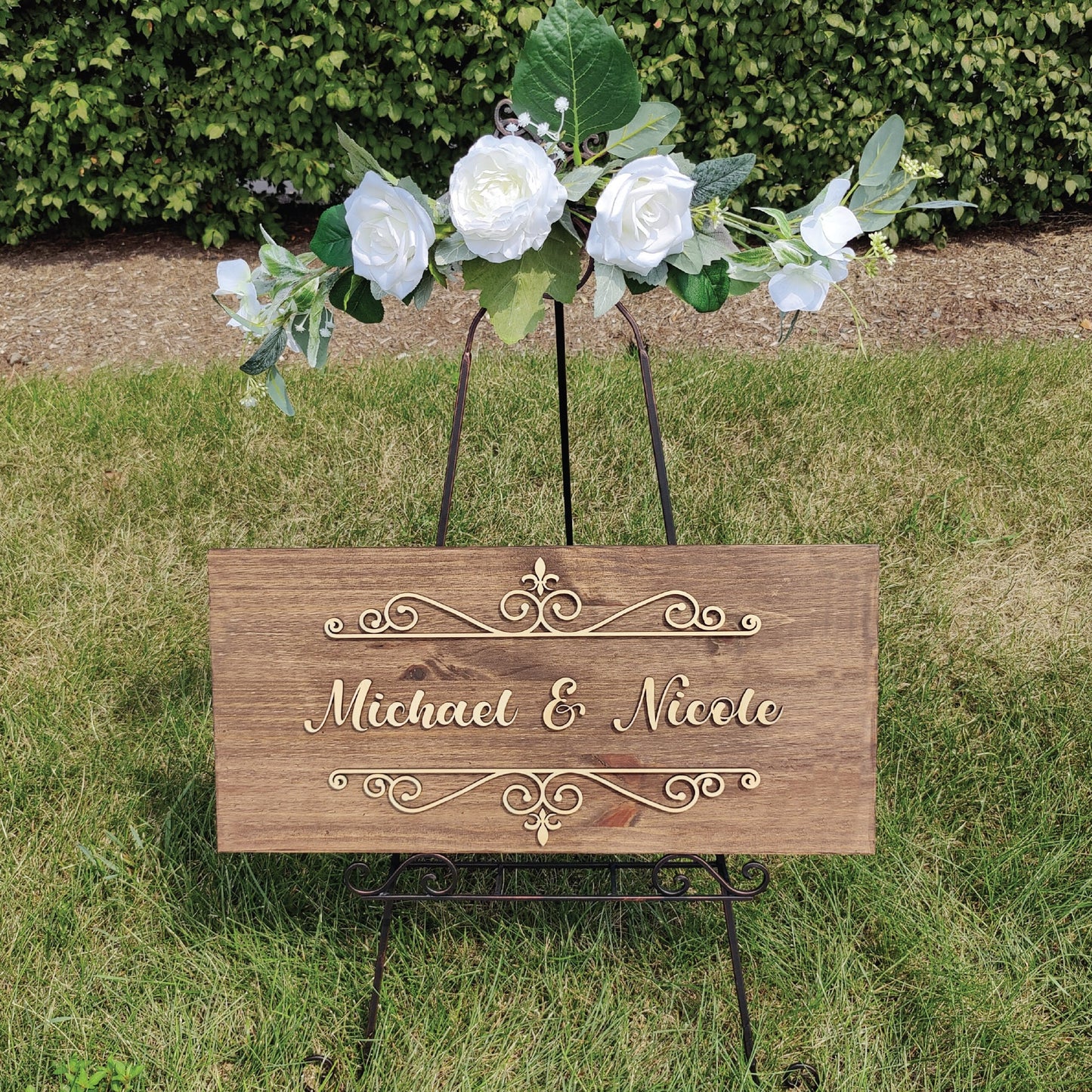 Custom Couple Name Sign, Wooden
