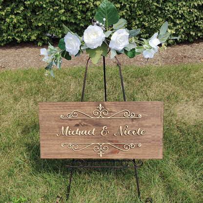 Custom Couple Name Sign, Wooden