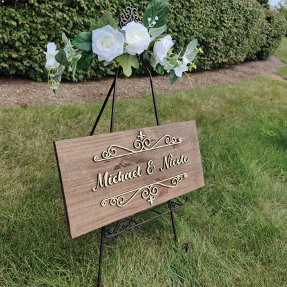 Custom Couple Name Sign, Wooden
