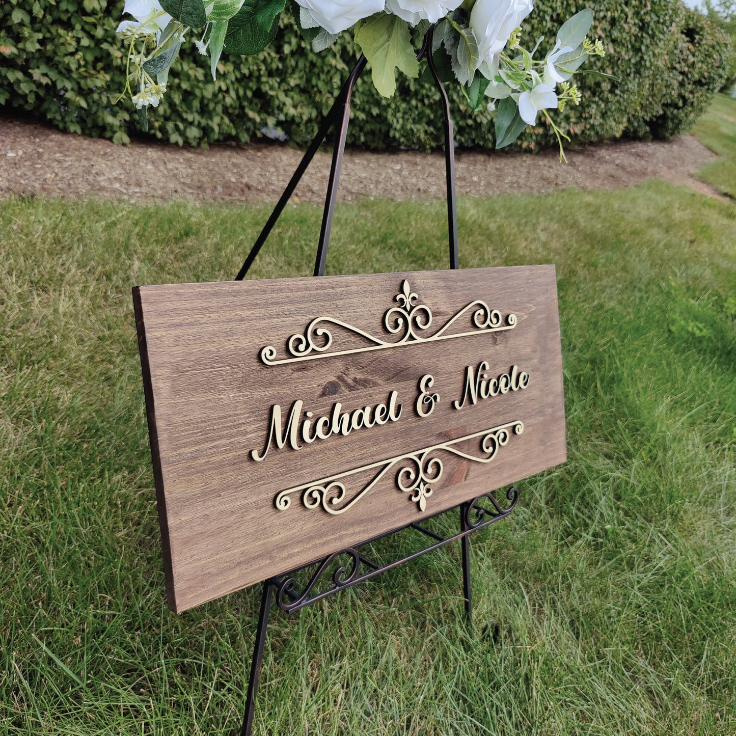 Custom Couple Name Sign, Wooden