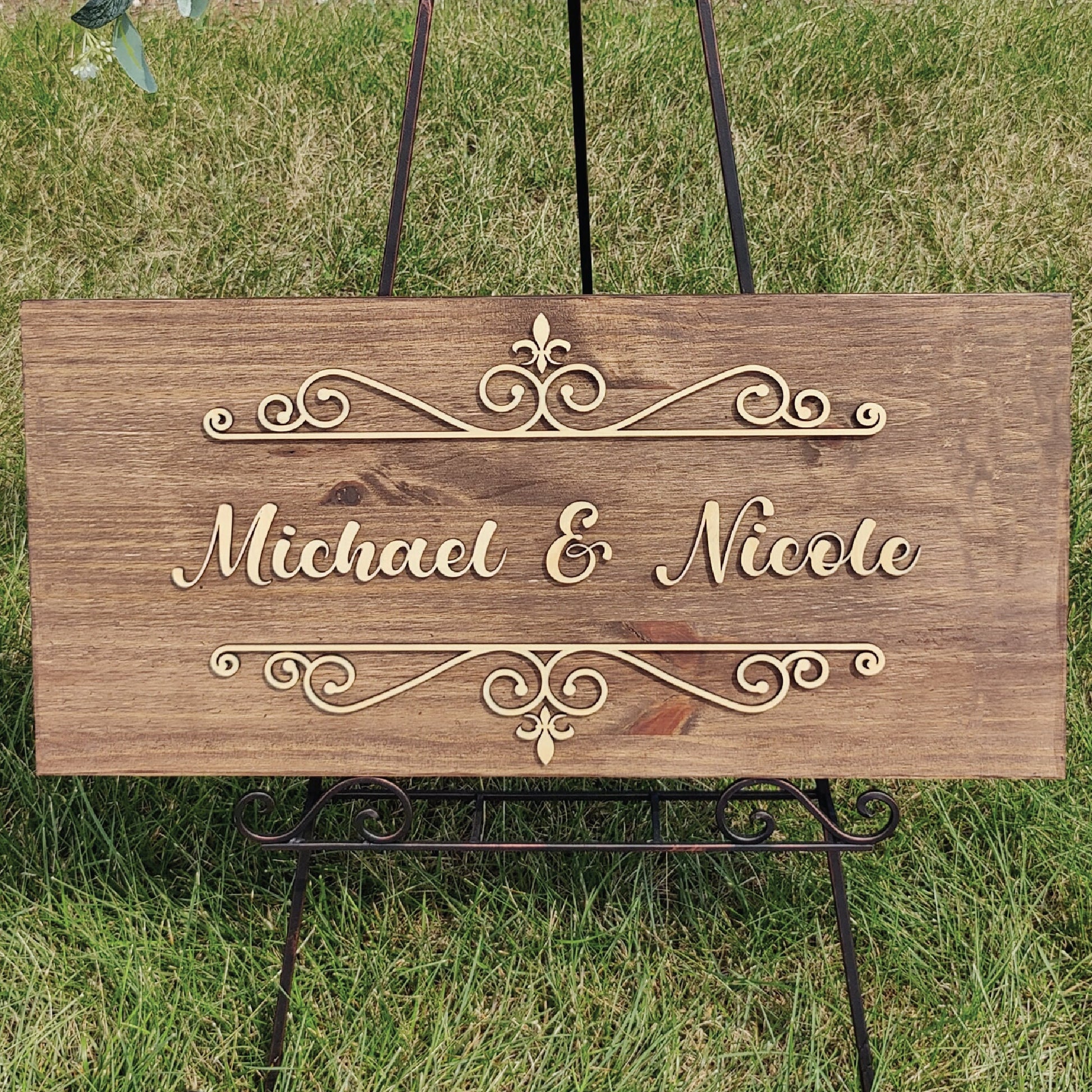 Custom Couple Name Sign, Wooden