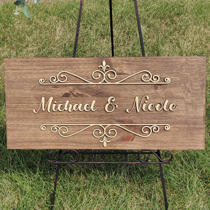 Custom Couple Name Sign, Wooden