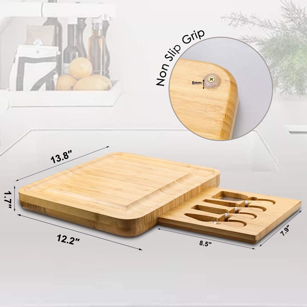 Engraved Charcuterie Board, Serving Tray, and Knife Set Rectangular