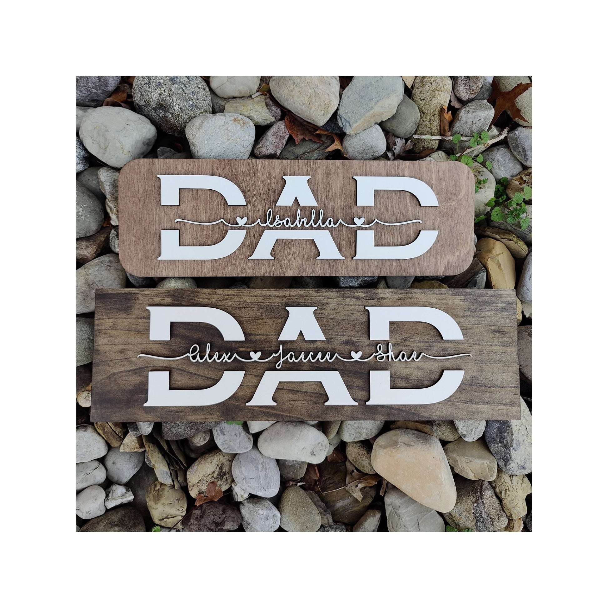 Dad Wood Sign with Kids' Names