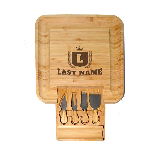 Engraved Charcuterie Board Set with Utensils