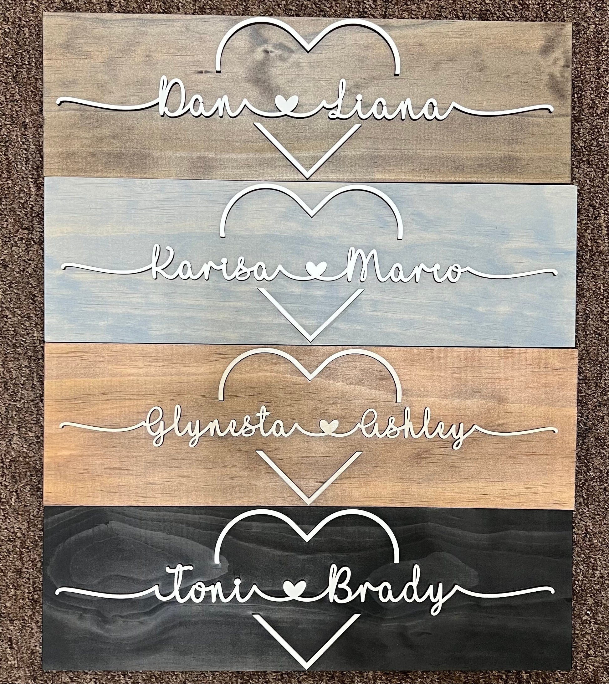 Personalized Couple Name Sign with Heart