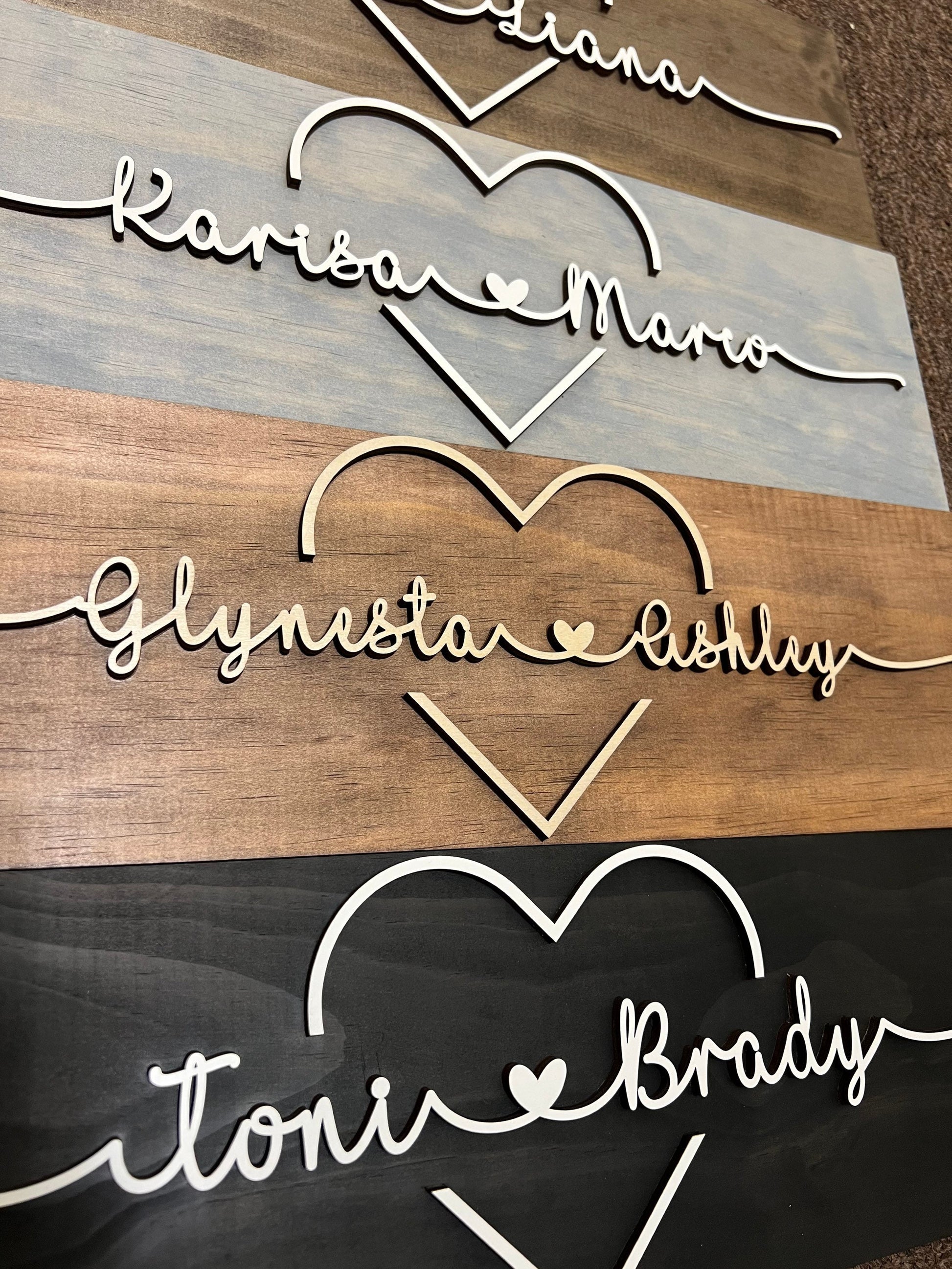 Personalized Couple Name Sign with Heart