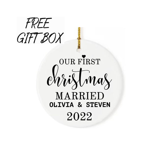 Custom Our First Married Christmas Ornament 2022