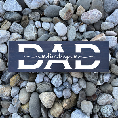 Dad Wood Sign with Kids' names