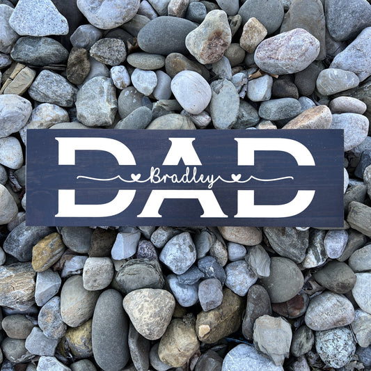 Dad Wood Sign with Kids' names